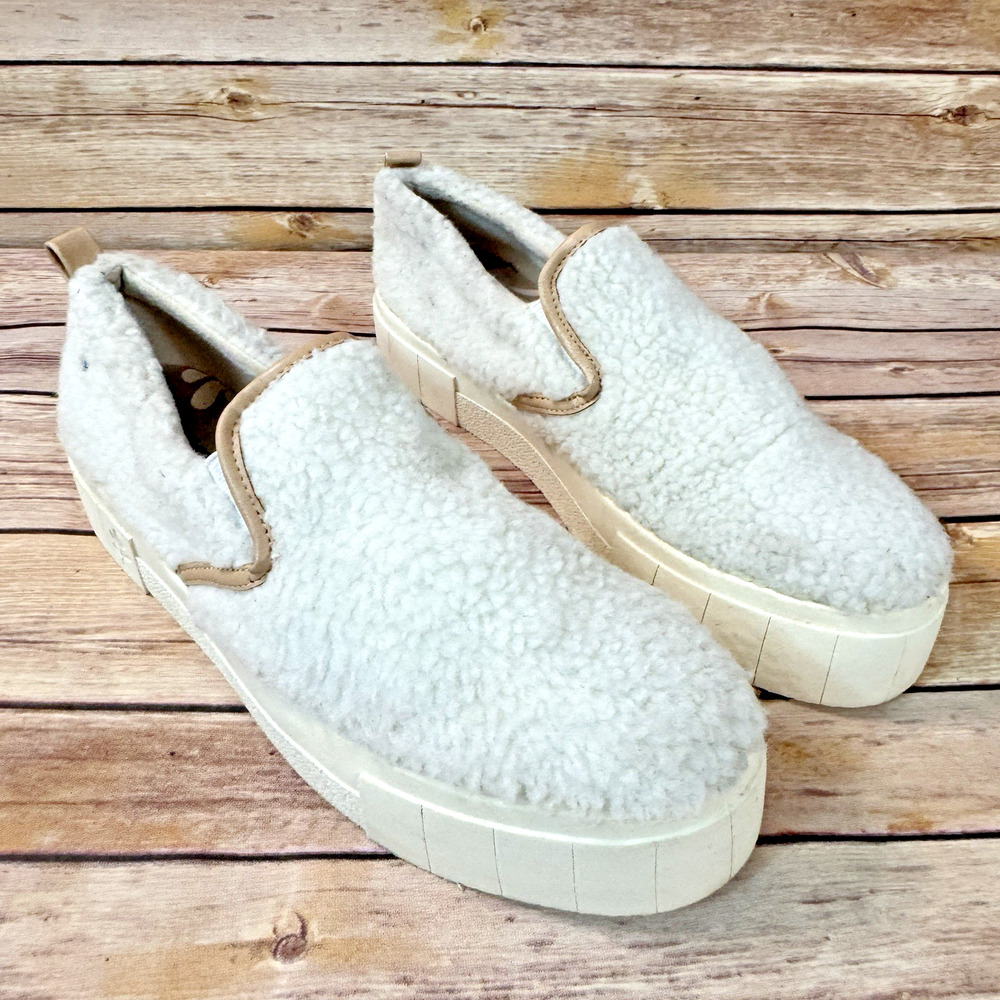 Cool Planet by Steve Madden Vegan Faux Fur Slip On Platform Sneakers 8.5 M